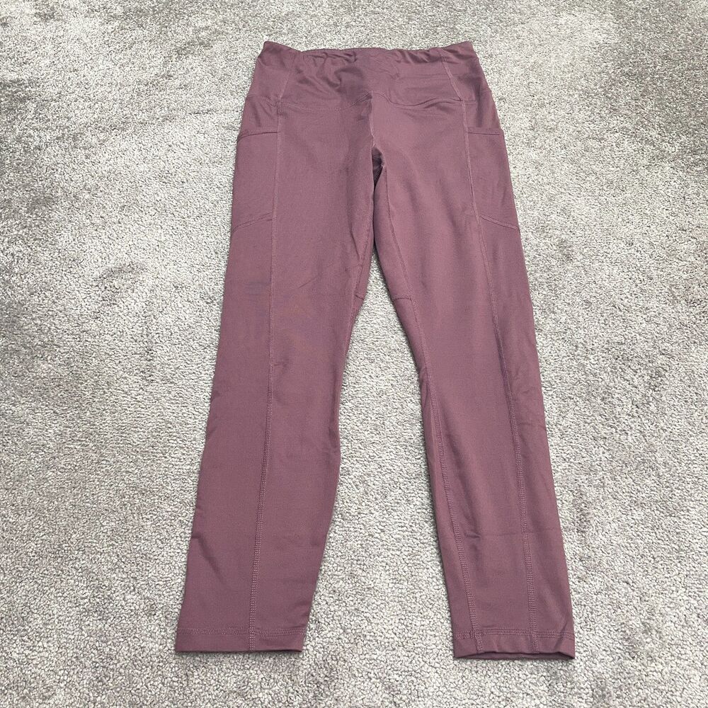 Velocity Active Ankle Leggings Womens Medium Pink Pockets Athletic Running Yoga